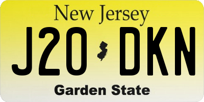 NJ license plate J20DKN
