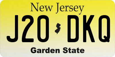 NJ license plate J20DKQ