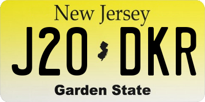 NJ license plate J20DKR
