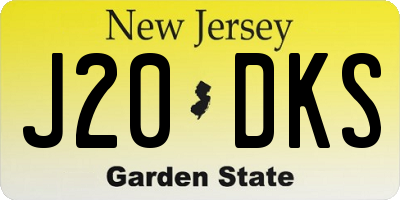 NJ license plate J20DKS