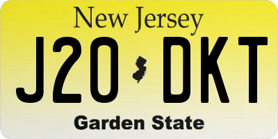 NJ license plate J20DKT