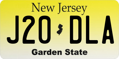 NJ license plate J20DLA