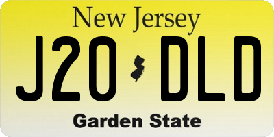 NJ license plate J20DLD