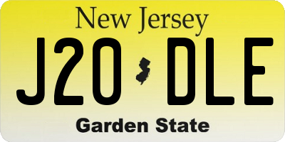 NJ license plate J20DLE