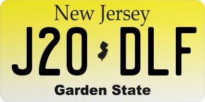 NJ license plate J20DLF