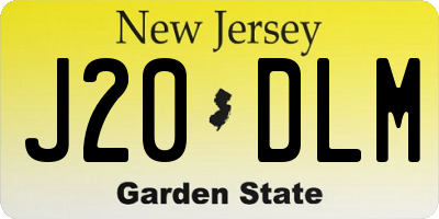 NJ license plate J20DLM