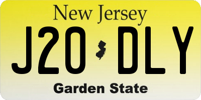 NJ license plate J20DLY