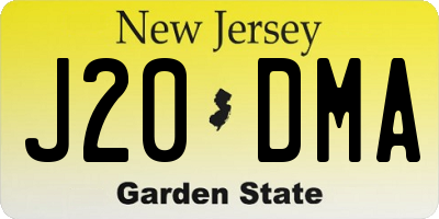 NJ license plate J20DMA