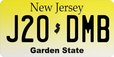 NJ license plate J20DMB
