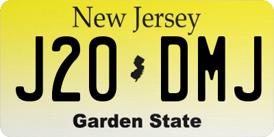 NJ license plate J20DMJ
