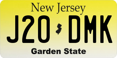 NJ license plate J20DMK