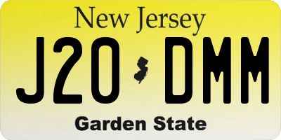NJ license plate J20DMM
