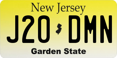 NJ license plate J20DMN