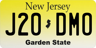 NJ license plate J20DMO