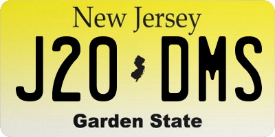 NJ license plate J20DMS