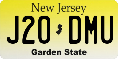 NJ license plate J20DMU