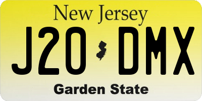 NJ license plate J20DMX