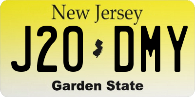 NJ license plate J20DMY