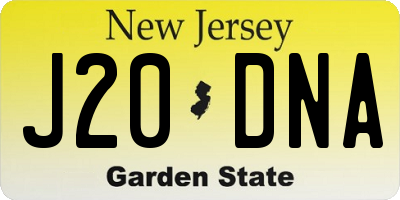 NJ license plate J20DNA
