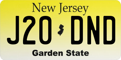 NJ license plate J20DND