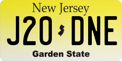 NJ license plate J20DNE