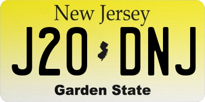 NJ license plate J20DNJ