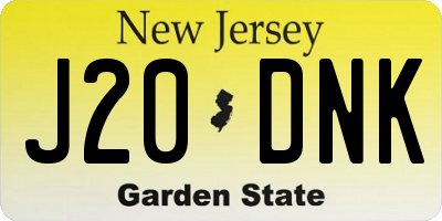 NJ license plate J20DNK