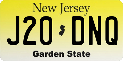 NJ license plate J20DNQ