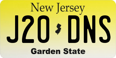 NJ license plate J20DNS
