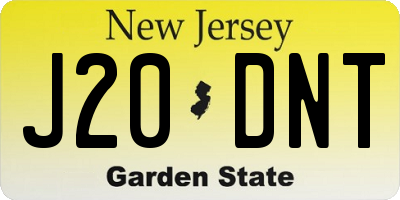 NJ license plate J20DNT