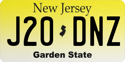 NJ license plate J20DNZ