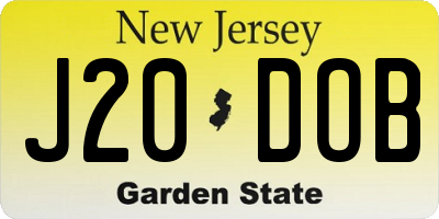 NJ license plate J20DOB