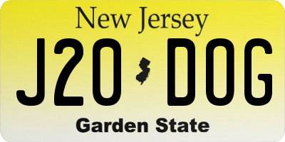 NJ license plate J20DOG