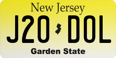 NJ license plate J20DOL