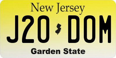 NJ license plate J20DOM