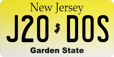 NJ license plate J20DOS