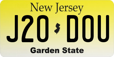 NJ license plate J20DOU