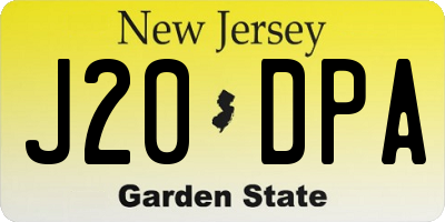 NJ license plate J20DPA