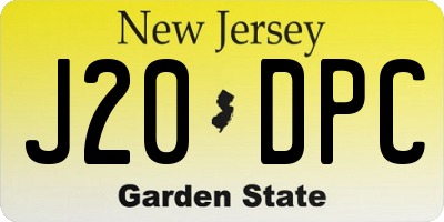 NJ license plate J20DPC