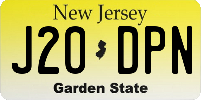 NJ license plate J20DPN