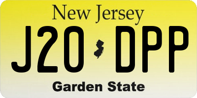 NJ license plate J20DPP