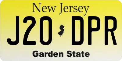 NJ license plate J20DPR