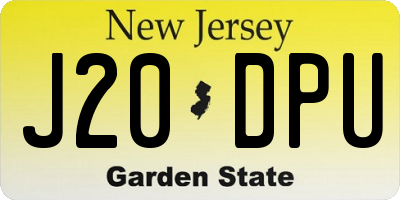 NJ license plate J20DPU