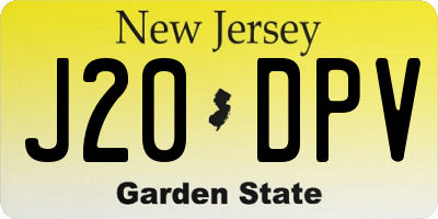 NJ license plate J20DPV