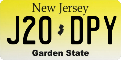 NJ license plate J20DPY