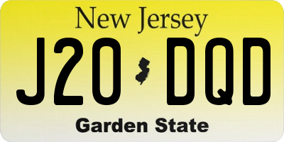 NJ license plate J20DQD