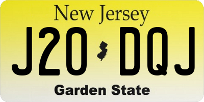 NJ license plate J20DQJ