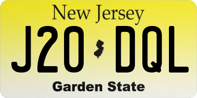 NJ license plate J20DQL