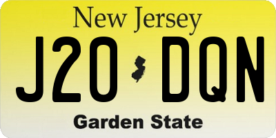 NJ license plate J20DQN