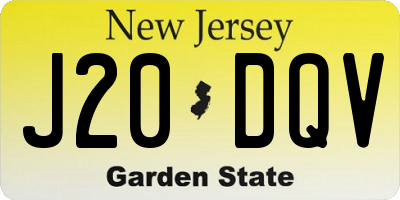 NJ license plate J20DQV